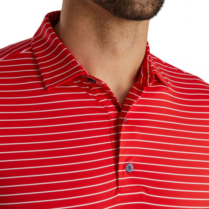 Camisas Footjoy Atléticos Fit Classic Stripe Self Collar Hombre Rojos Blancos | MX-571306L