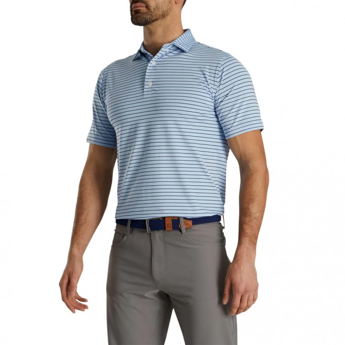 Camisas Footjoy Atléticos Fit Classic Stripe Self Collar Hombre Azul Marino | MX-798205Y