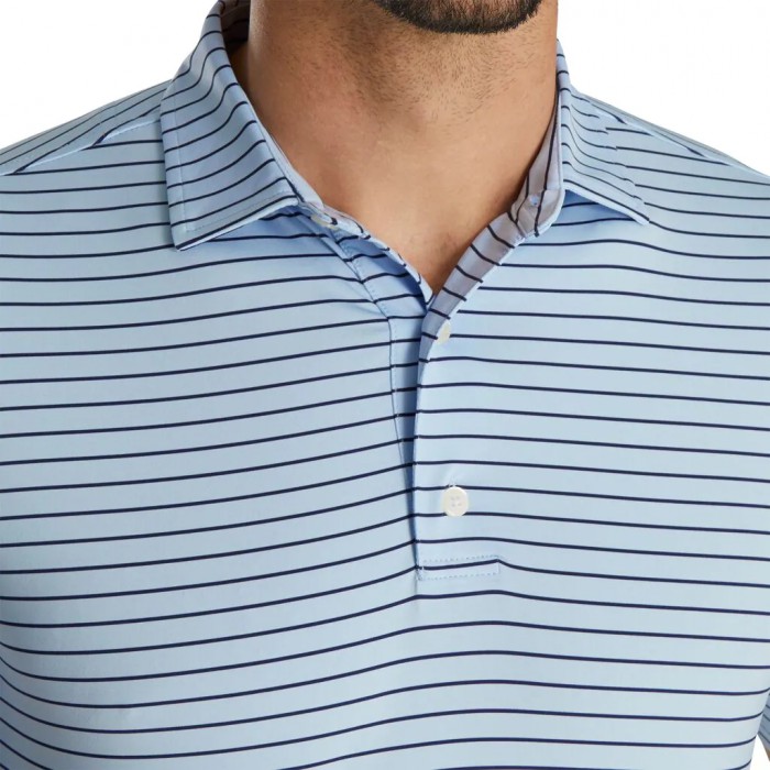 Camisas Footjoy Atléticos Fit Classic Stripe Self Collar Hombre Azul Marino | MX-798205Y