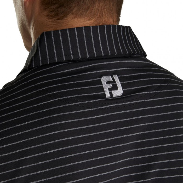 Camisas Footjoy Atléticos Fit Classic Stripe Self Collar Hombre Negros Grises | MX-960721A