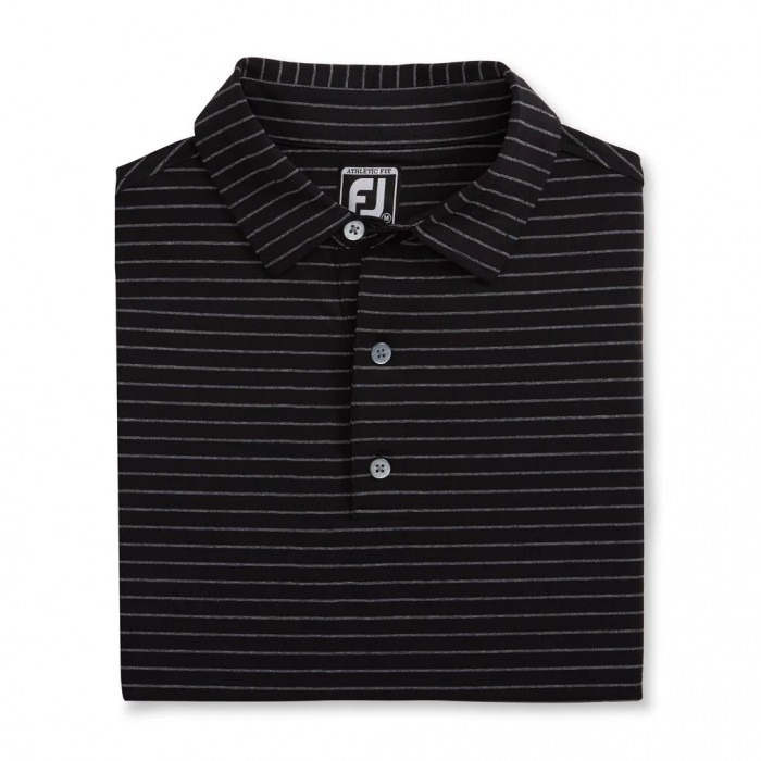 Camisas Footjoy Atléticos Fit Classic Stripe Self Collar Hombre Negros Grises | MX-960721A