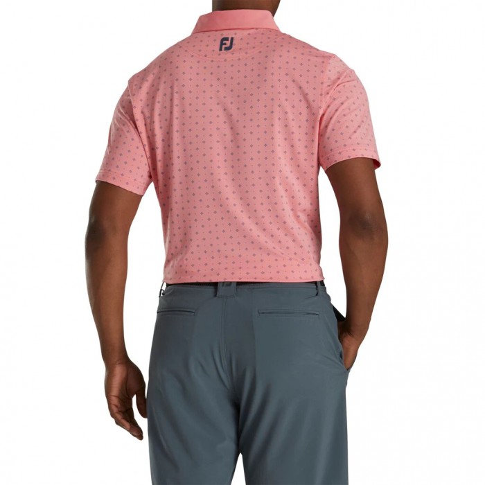 Camisas Footjoy Atléticos Fit Deco Print Self Collar Hombre Coral Rosas | MX-694218L