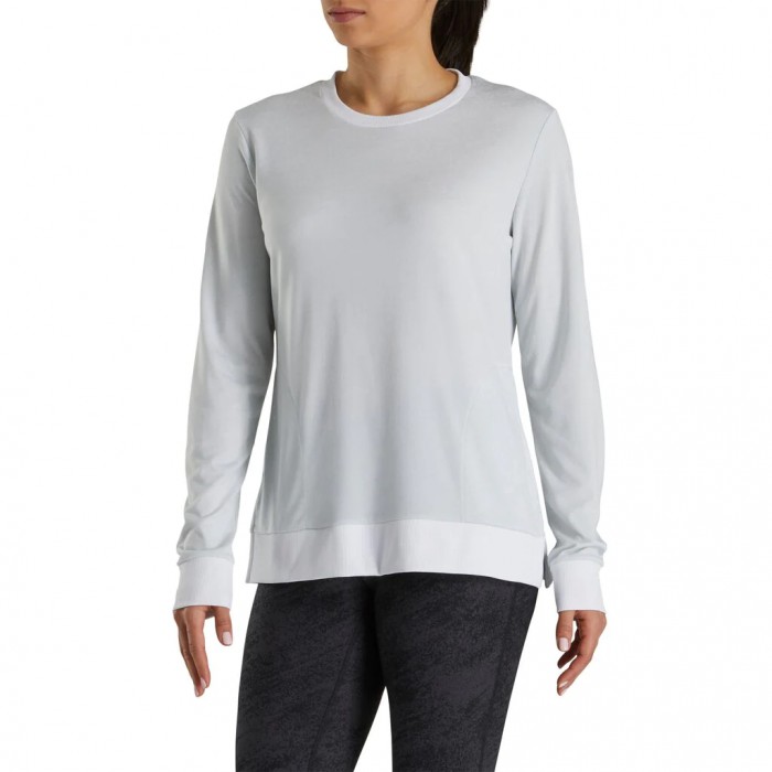 Camisas Footjoy Crew Neck Sweatshirt Mujer Blancos | MX-806352Y