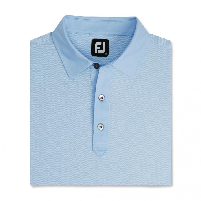 Camisas Footjoy Diamond Line Print Lisle Self Collar Hombre Blancos | MX-419076H