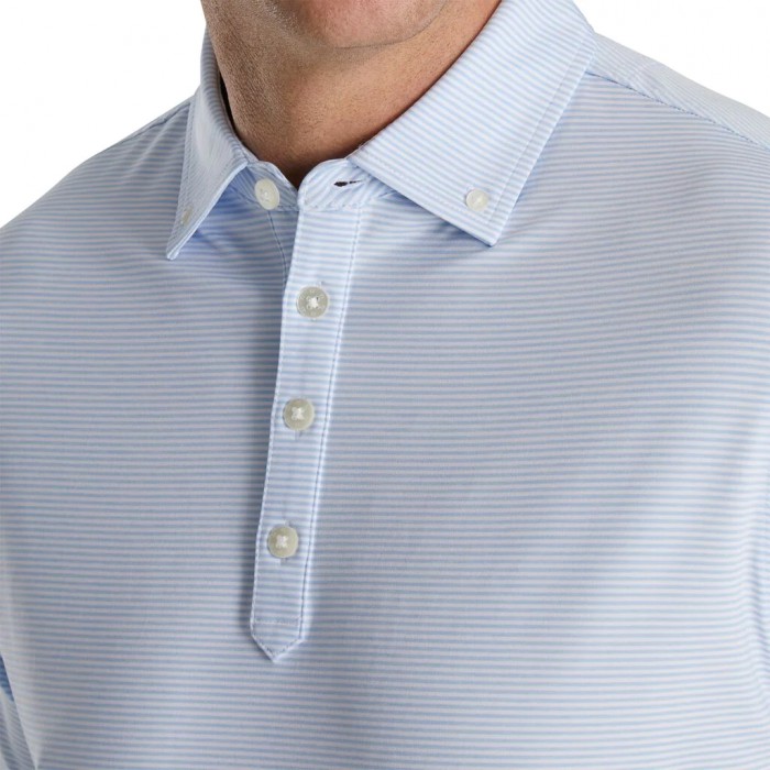 Camisas Footjoy Feeder Stripe Lisle Buttondown Collar Hombre Blancos | MX-704863Q