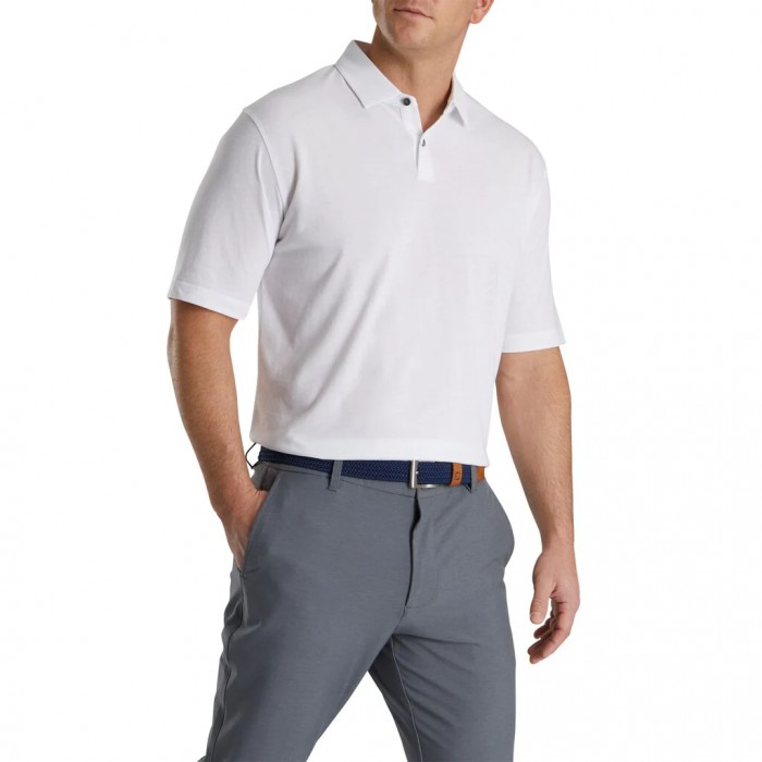 Camisas Footjoy Heather Jersey Hombre Blancos | MX-963287N