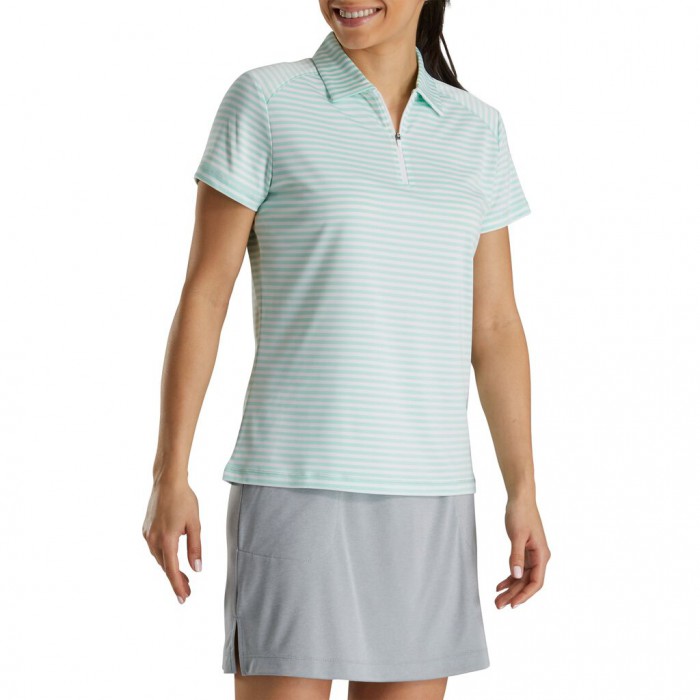 Camisas Footjoy Heather Stripe Mujer Aquamarine | MX-083425G