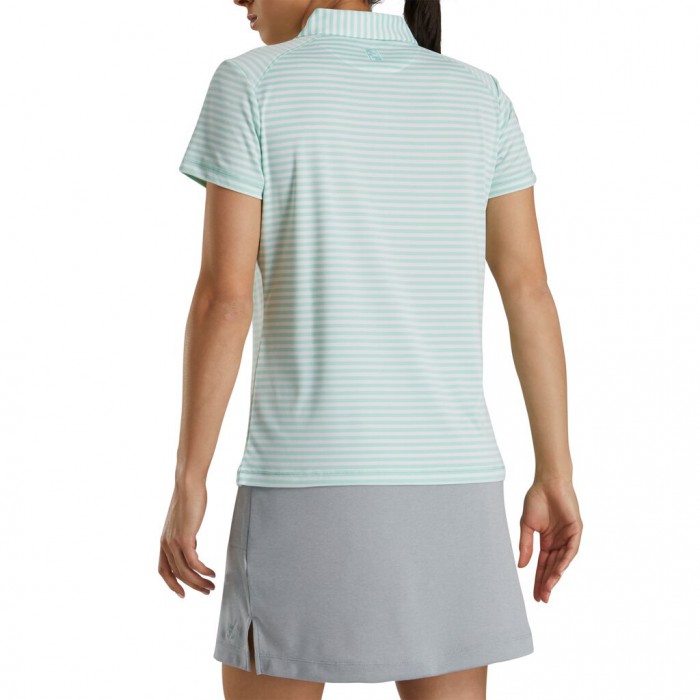 Camisas Footjoy Heather Stripe Mujer Aquamarine | MX-083425G