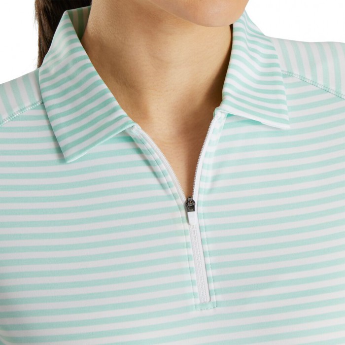 Camisas Footjoy Heather Stripe Mujer Aquamarine | MX-083425G