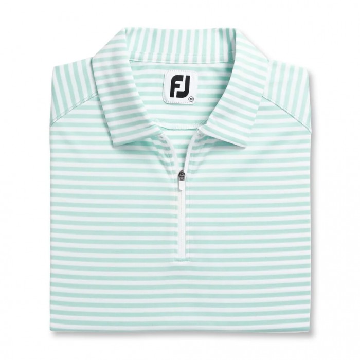 Camisas Footjoy Heather Stripe Mujer Aquamarine | MX-083425G