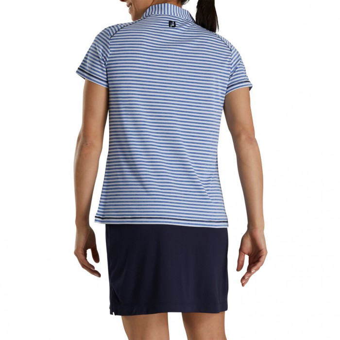 Camisas Footjoy Heather Stripe Mujer Cobalt | MX-491563M