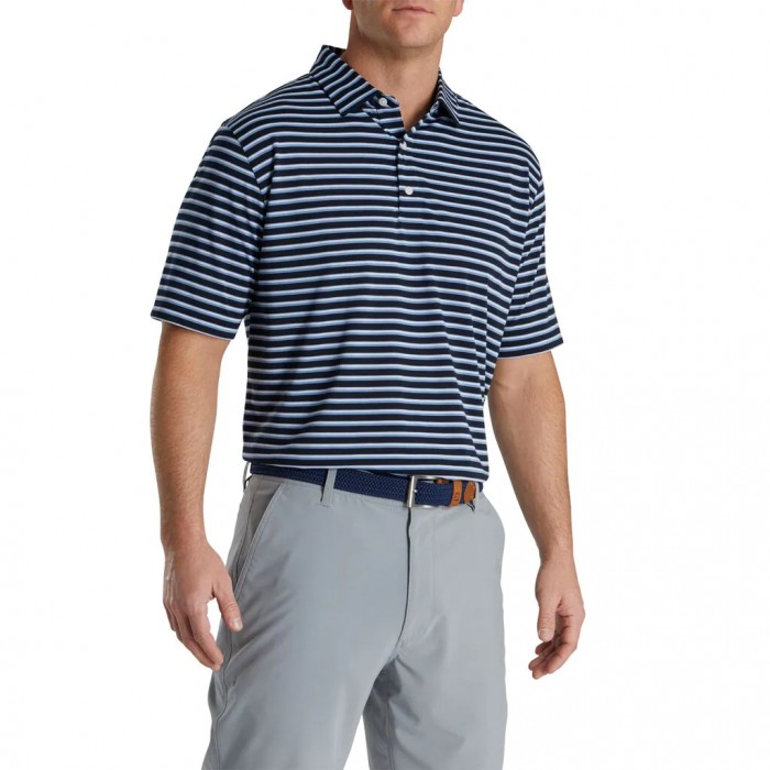 Camisas Footjoy Jersey Classic Stripe Hombre Azul Marino Blancos | MX-204689R