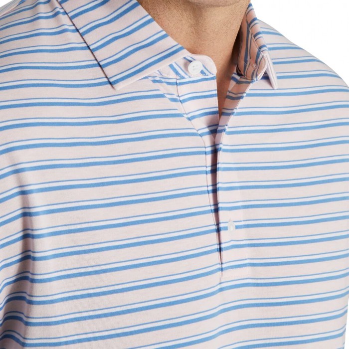 Camisas Footjoy Jersey Classic Stripe Hombre Rosas Claro Blancos | MX-930152A