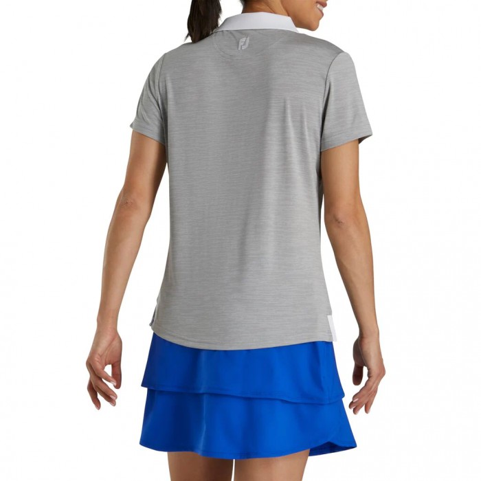 Camisas Footjoy Open Placket Space Dye Mujer Grises Blancos | MX-429831D