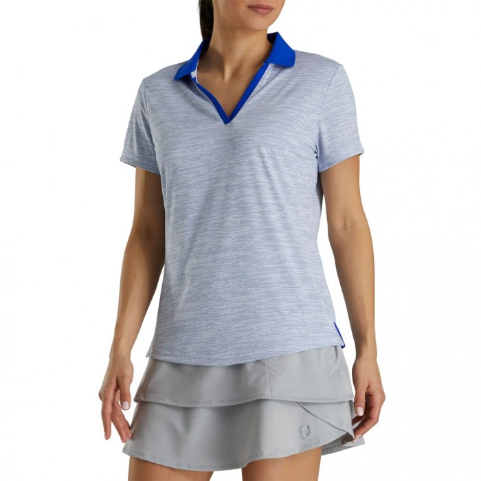 Camisas Footjoy Open Placket Space Dye Mujer Blancos | MX-605478O