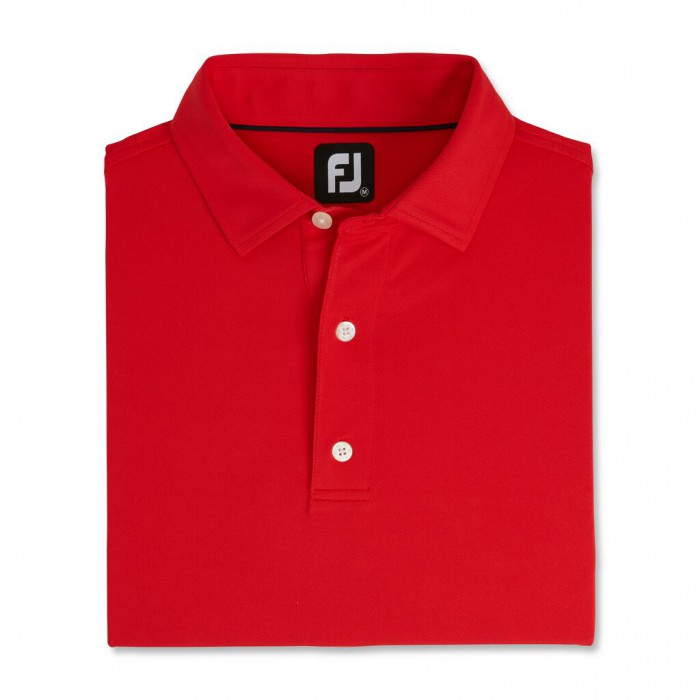 Camisas Footjoy Performance Stretch Pique Solid Self Collar Hombre Rojos | MX-278394Z