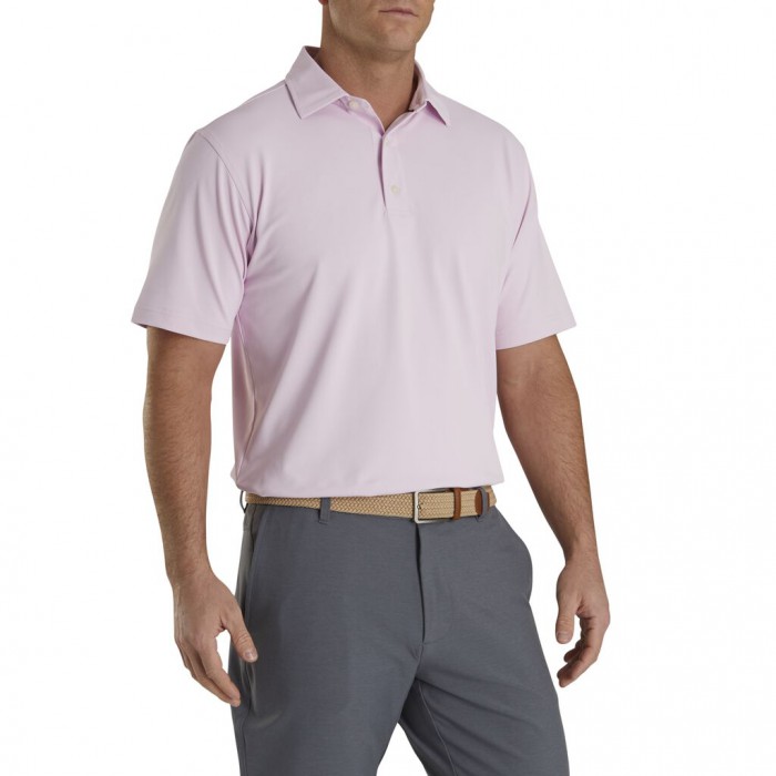 Camisas Footjoy Performance Stretch Pique Solid Self Collar Hombre Rosas | MX-659417M