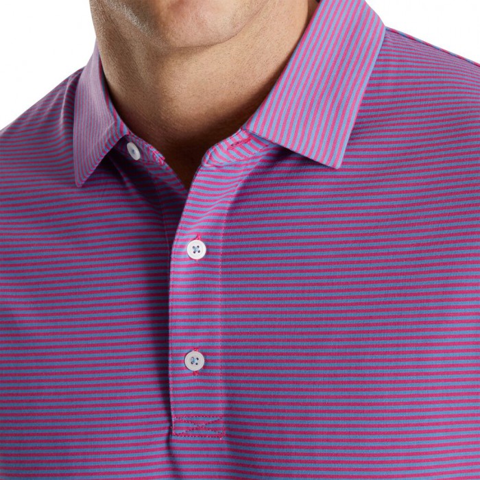 Camisas Footjoy Pinstripe Jersey Hombre Cornflower / Berry | MX-267984U