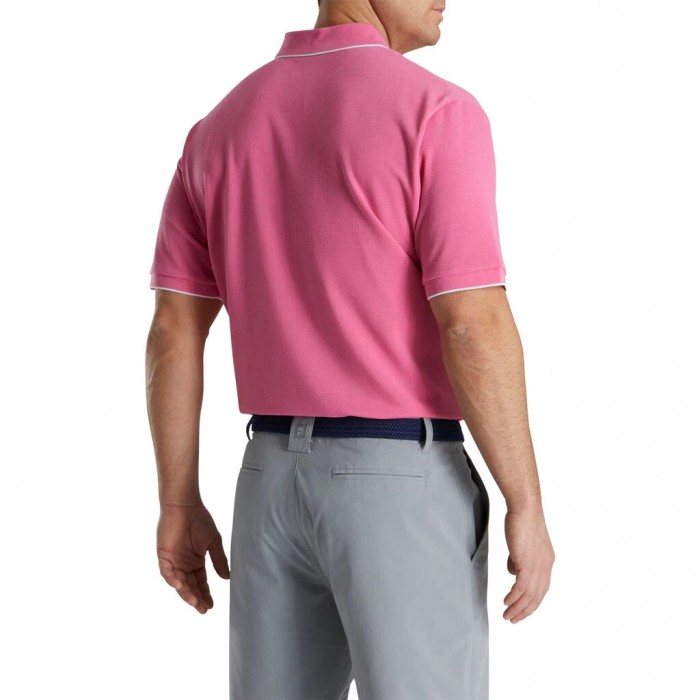 Camisas Footjoy Pique Tipped Polo Hombre Rosas | MX-530861B