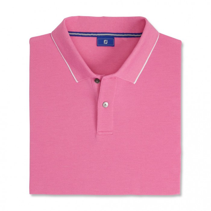 Camisas Footjoy Pique Tipped Polo Hombre Rosas | MX-530861B