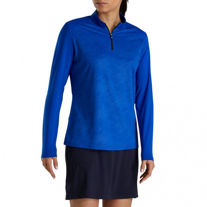 Camisas Footjoy Printed Sun Protection Mujer Cobalt | MX-167420E