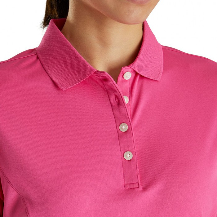 Camisas Footjoy ProDry Interlock Knit Collar Mujer Rosas | MX-528603K