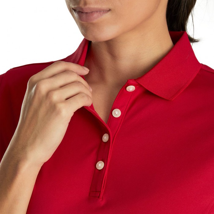 Camisas Footjoy ProDry Interlock Knit Collar Mujer Rojos | MX-817365U