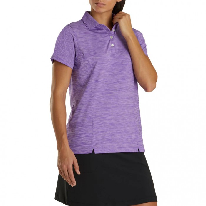 Camisas Footjoy ProDry Interlock Self Collar Mujer Space Dye Violet | MX-926357J