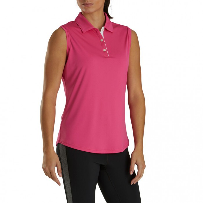 Camisas Footjoy ProDry Interlock Sin Manga Self Collar Mujer Rosas | MX-105438H