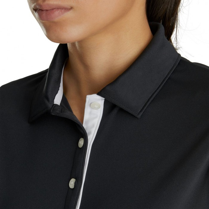 Camisas Footjoy ProDry Interlock Sin Manga Self Collar Mujer Negros | MX-128574E