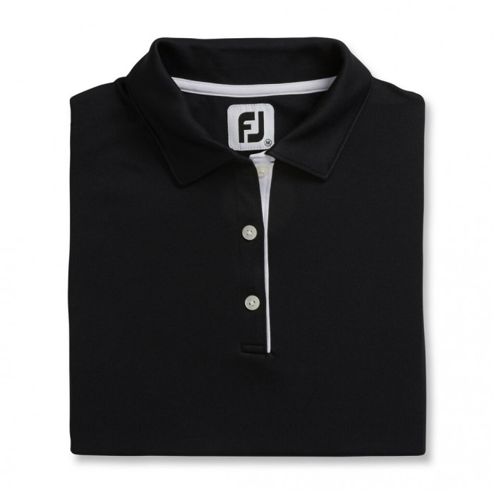 Camisas Footjoy ProDry Interlock Sin Manga Self Collar Mujer Negros | MX-128574E