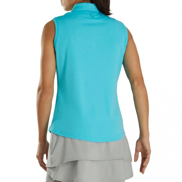 Camisas Footjoy ProDry Interlock Sin Manga Self Collar Mujer Aqua | MX-367845H