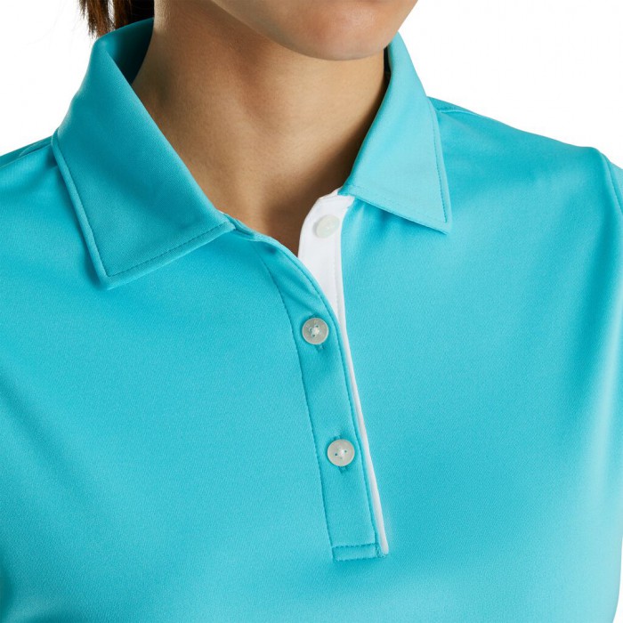 Camisas Footjoy ProDry Interlock Sin Manga Self Collar Mujer Aqua | MX-367845H