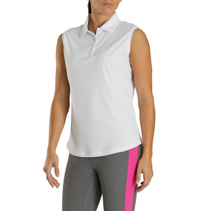 Camisas Footjoy ProDry Interlock Sin Manga Self Collar Mujer Blancos | MX-405361B