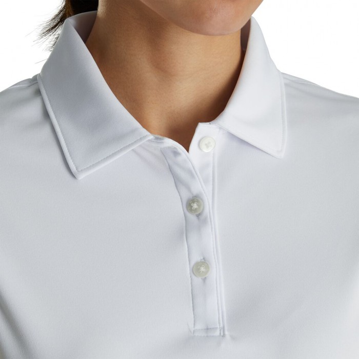 Camisas Footjoy ProDry Interlock Sin Manga Self Collar Mujer Blancos | MX-405361B