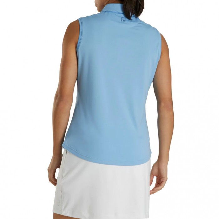 Camisas Footjoy ProDry Interlock Sin Manga Self Collar Mujer Azules Claro | MX-643751H