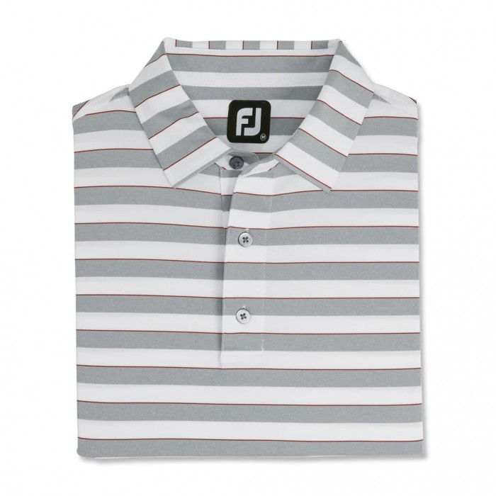 Camisas Footjoy Regency Stripe Lisle Self Collar Hombre Grises Blancos | MX-108694G