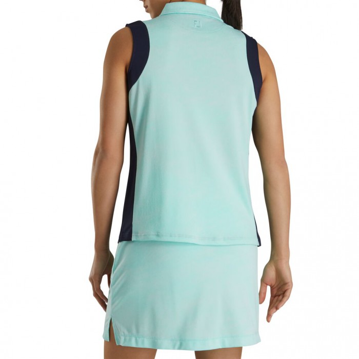 Camisas Footjoy Sin Manga Jacquard Back Mujer Azul Marino | MX-325189O