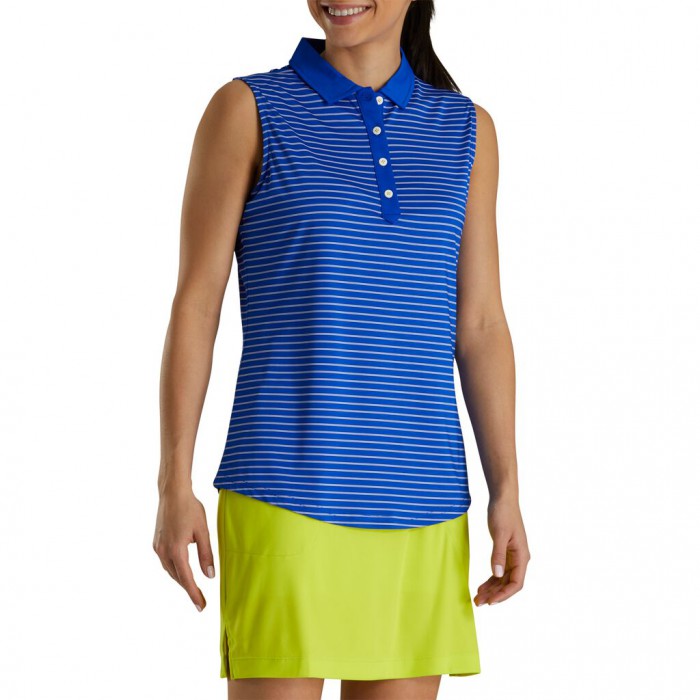 Camisas Footjoy Sin Manga Pinstripe Mujer Cobalt | MX-143089Z