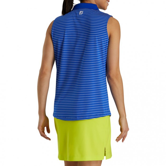 Camisas Footjoy Sin Manga Pinstripe Mujer Cobalt | MX-143089Z