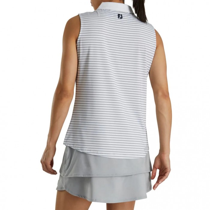 Camisas Footjoy Sin Manga Pinstripe Mujer Blancos | MX-640529L