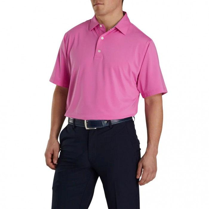 Camisas Footjoy Solid Lisle Self Collar Hombre Iced Berry | MX-183092C