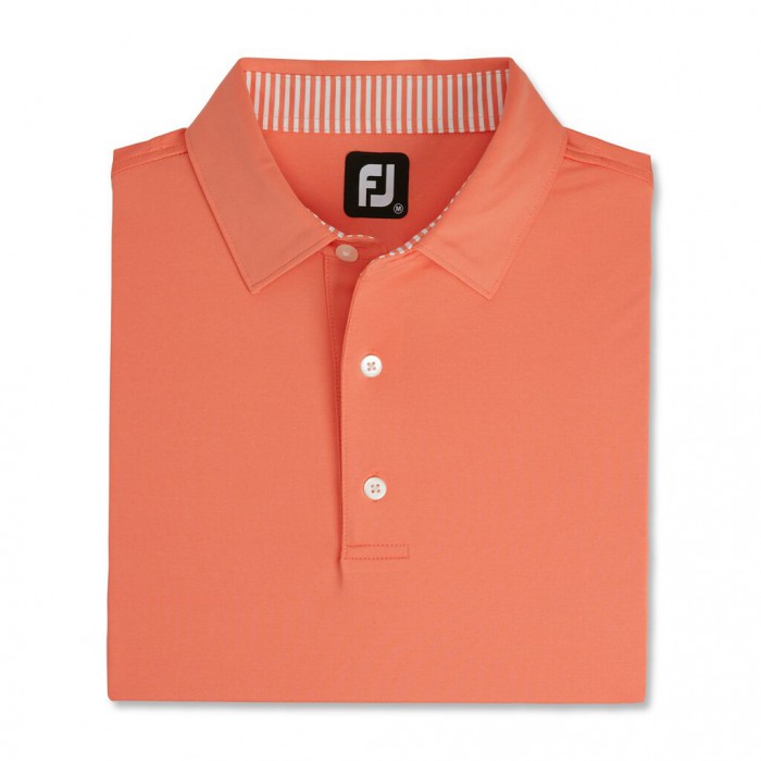 Camisas Footjoy Solid Lisle Self Collar Hombre Coral | MX-203587I