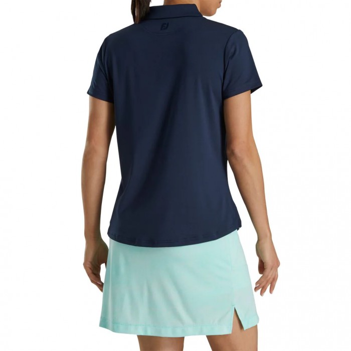 Camisas Footjoy Solid Lisle Self Collar Mujer Azul Marino | MX-213786J