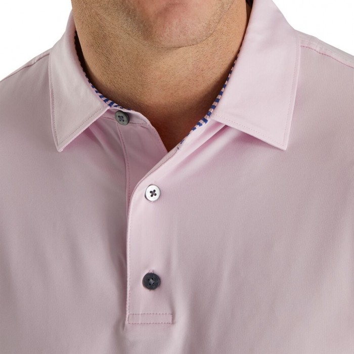 Camisas Footjoy Solid Lisle Self Collar Hombre Rosas Claro | MX-271359M