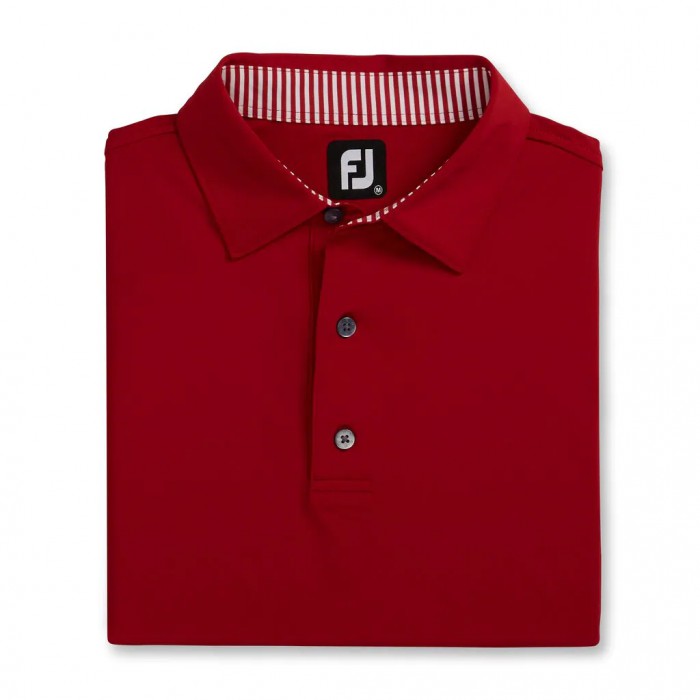 Camisas Footjoy Solid Lisle Self Collar Hombre Crimson | MX-681749D