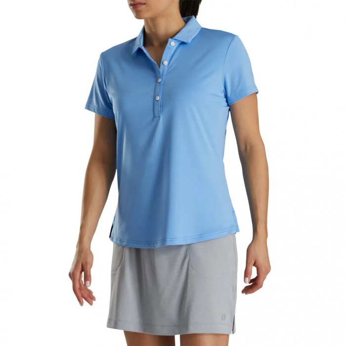 Camisas Footjoy Solid Lisle Self Collar Mujer Azules Claro | MX-723894P