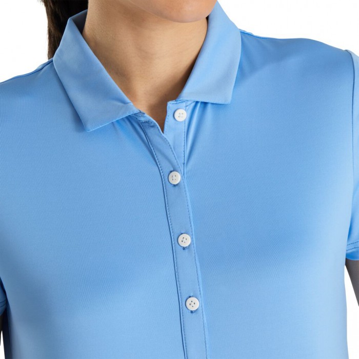 Camisas Footjoy Solid Lisle Self Collar Mujer Azules Claro | MX-723894P