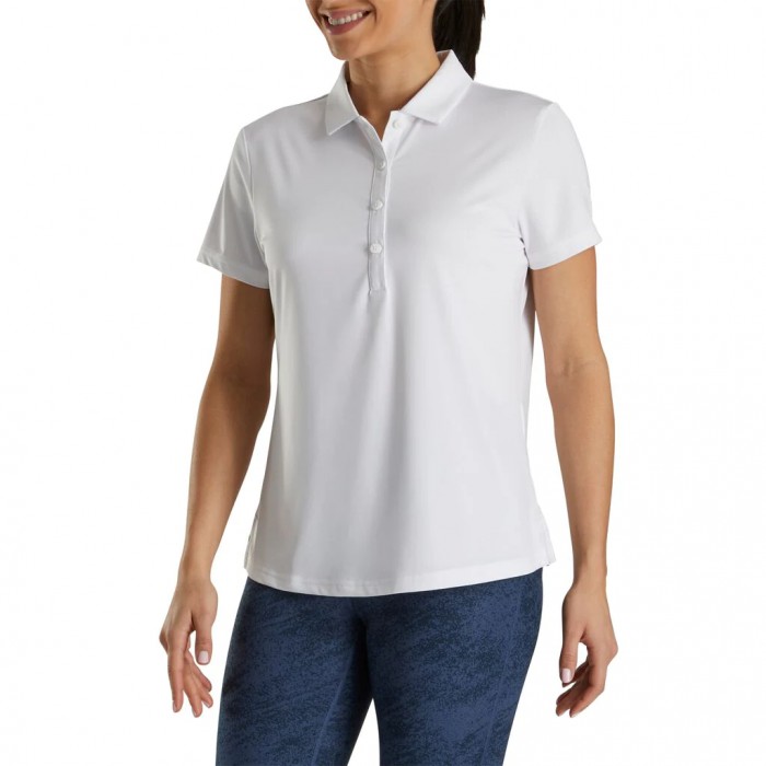 Camisas Footjoy Solid Lisle Self Collar Mujer Blancos | MX-734502D