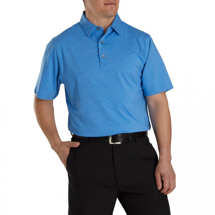 Camisas Footjoy Solid Lisle Self Collar Hombre Azul Rey | MX-896742C